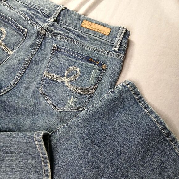 Seven7 Premium Bootcut Jeans Med Wash Classic Stretch Ctton Blnd Womens size: 10 - Picture 8 of 8